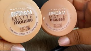 Maybelline 💌 dream matte mousse foundation swatches [upl. by Krawczyk194]