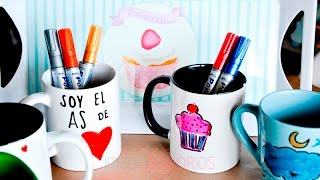 DECORAR TAZAS DE CERÁMICA CON ROTULADORES [upl. by Acessej]