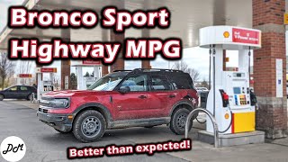 2021 Ford Bronco Sport Badlands – MPG Test  Realworld Highway Range [upl. by Lalita]