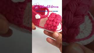 Tığ İşi Bebek Sandalet Patik Yapımı  Crochet Knitting shorts short [upl. by Qahsi]