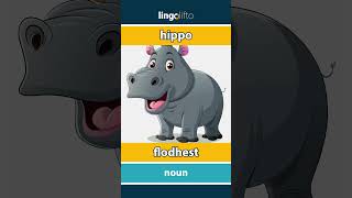 🇬🇧🇩🇰 hippo  flodhest  vocabulary builder  learn English  Lad os lære engelsk [upl. by Nonna181]