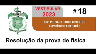 FÍSICA– FAMERP 2ª Fase–2023– Questão18 Uma fonte emite um feixe de luz que incide na superfície [upl. by Yltnerb]