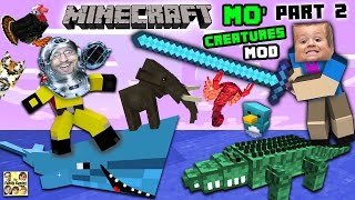 AQUARIUM ATTACK MO CREATURES MOD Showcase 2 LAND CREATURES CRAZYNESS FGTEEV Minecraft [upl. by Laural]