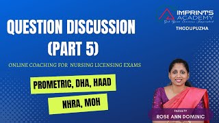 PROMETRIC DHA HAAD NHRA MOH QUESTIONS DISCUSSION Part 5 [upl. by Jamille]