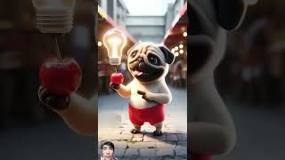 Pug are incredibly creative 😂😂😂👍 dog funny pug cute pets ai cartoon [upl. by Elleirol]