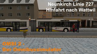 Omsi 2 Neunkirch Linie 727 Hinfahrt nach Wattwil MAN A23 Stadtbus [upl. by Omik]