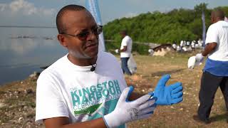 Kingston Harbour Cleanup Project – Beach Cleanup at Petrojam Limited  April 1 2023 Highlights [upl. by Irod722]