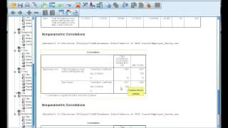 Interpret SPSS output for correlations Spearmans rho [upl. by Nerra]