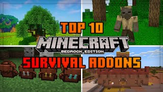 Top 10 Survival AddOns for Minecraft Bedrock Edition  Minecraft Bedrock 119  120 [upl. by Nibbor]