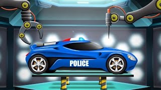 Police Car  Car Garage  Cartoon Car Remodel  Futuristic Vehicles For Kids [upl. by Squire209]