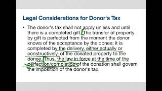 BT 9 Concept of Donation and Donors Tax [upl. by Oderfla]