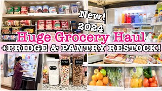 HUGE GROCERY HAUL 2024  FRIDGE RESTOCK amp PANTRY ORGANIZATION  KITCHEN CLEANING amp ORGANIZING [upl. by Lamprey]