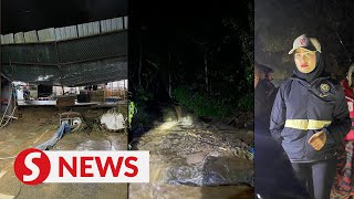 Bukit Tinggi hit by flash flood road closure in Janda Baik [upl. by Nylg]