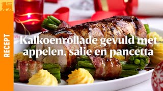 Kalkoenrollade gevuld met appelen salie en pancetta [upl. by Narton885]