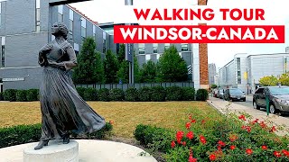 🇨🇦🚶Windsor International Transit Terminal Vicinity  Walking Tour  Windsor Ontario Canada [upl. by Eixela]