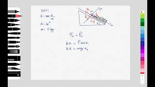 Esercizio Svolto di Fisica  COMPRESSIONE DI UNA MOLLA SU UN PIANO INCLINATO  Fisica a Distanza [upl. by Ermin552]