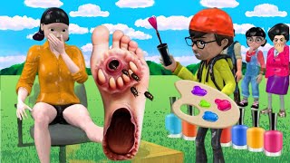 Scary Teacher 3D vs Squid Game Feet Treatment with Doll and Granny or Error 5 Times Challenge [upl. by Woody331]