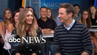 Elizabeth Olsen and Jeremy Renner open up about Wind River [upl. by Ainimre]