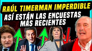 Así están las últimas encuestas  El análisis de Raúl Timerman Massa Milei y Bullrich [upl. by Zales]