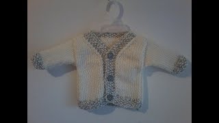 tuto tricot  tricoter un gilet col V pour bébé [upl. by Gridley949]