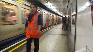 Eastbound and Westbound District and Circle Lines Embankment Tube Station Villiers Steet London [upl. by Greenebaum]