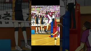 Tsukishima block on Ushijima 🤯💥🔥 foryou volleyball highlights fypage japan haikyuu anime [upl. by Sherar]