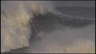 Maya Gabeira Wipeout at Nazaré  Billabong XXL Big Wave Awards 2014  Angle 1 [upl. by Enomed963]