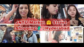 JNTU Street Shopping 🛍️ Eating Street Food 🍱Night Out With Friends🤗 shopping sami food [upl. by Llertram312]