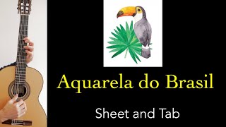 Aquarela do Brasil A Barroso Guitar arrangement Tutorial with sheet and Tab [upl. by Maddock]