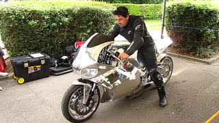 Y2K Jet Turbine Motorcycle full start procedure and burn out [upl. by Jedidiah]