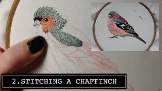 2 Hand Embroidery Chaffinch Stitching a Bird Online Class [upl. by Amrita]