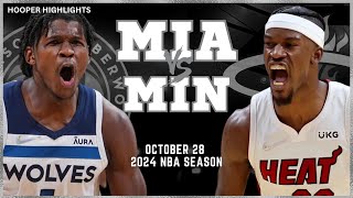 Miami Heat vs Minnesota Timberwolves Full Game Highlights  Oct 28  2024 NBA Season [upl. by Aiepoissac]