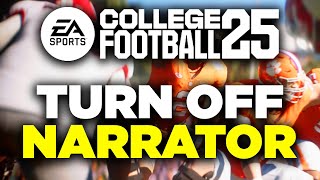 How To Turn off Menu Narrator Voice in College Football 25 PS5 amp Xbox [upl. by Rentsch]