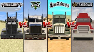 MINECRAFT BIG TRUCK VS GTA 5 BIG TRUCK VS GTA SA BIG TRUCK VS TEARDOWN BIG TRUCK  WHICH IS BEST [upl. by Enidanreb]