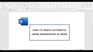 How to insert automatic cross referencing in Word [upl. by Nevek]