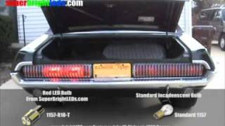 LED vs Incandescent Bulb Comparison  1968 Mercury Cougar [upl. by Miltie]