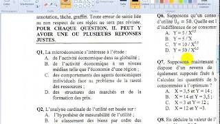 Microéconomie S1 quot Examen QCM 1 quot [upl. by Kath]