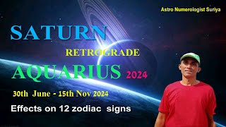 Saturn Retrograde  30th June 15th November 2024। [upl. by Knowlton]