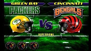 Green Bay Packers vs Cincinnati Bengals  Super Bowl  NFL Blitz Season Play PlayStation 1 PS1 [upl. by Nostrebor290]