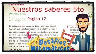 La lógica libro de nuestros saberes página 17 de 5 grado de primaria [upl. by Petrine]