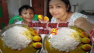 ETTING FOOD RICE AND EGGDAL sonmother আজ কে খেলাম ভাত ডাল ডিমের ঝোল ।। pallabi sarkar  🥰 [upl. by Quinton868]