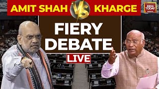 Kharge Vs Amit Shah Debate LIVE Amit Shah Vs Mallikarjun Kharge In Rajya Sabha LIVE  BJP Vs Cong [upl. by Bencion]