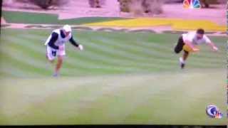 Best caddy race yet  16th hole  Waste Management Phoenix Open [upl. by Yelyk450]