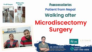 Patient from Nepal walking after Microdiscectomy Surgery Minimally Invasive Spine Surgery [upl. by Adali]