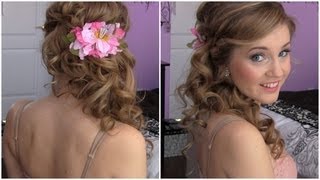 Side Swept Cascading Curls  Easy DIY Prom HAIR TUTORIAL [upl. by Dweck503]