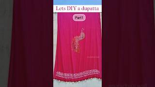 Navaratri special dupattapart1🤩😍 diy navaratri dupatta crafting fabriccraftAnuradhasWall [upl. by Nocaj42]