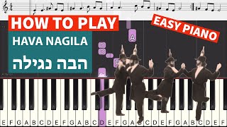 How to play HAVA NAGILA Easy piano Tutorial [upl. by Nivar]