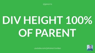 Set DIV to 100 Height of Its Parent Using jQuery [upl. by Aneerol311]