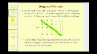 Diagonal Matrices [upl. by Dnesnwot]