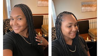 Knotless Inspired Braids Over Starter Locs [upl. by Ahseit]